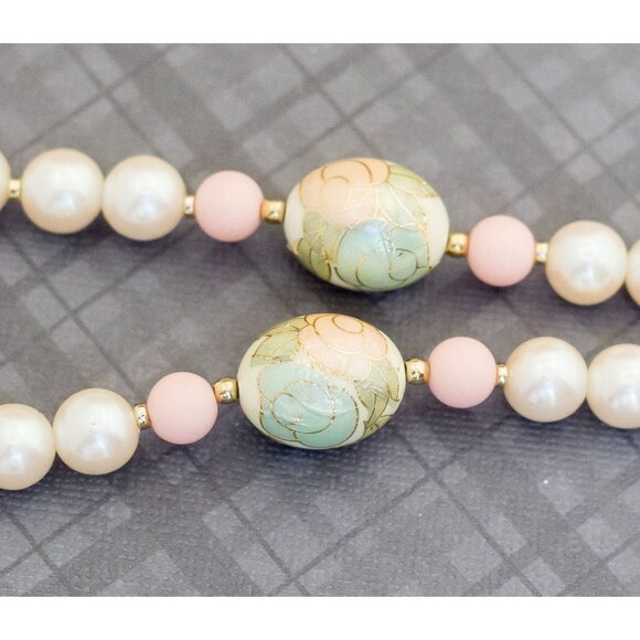 Vintage Victorian Pearl Beaded Necklace 30 Inches by Japan G20 - Picture 2 of 5